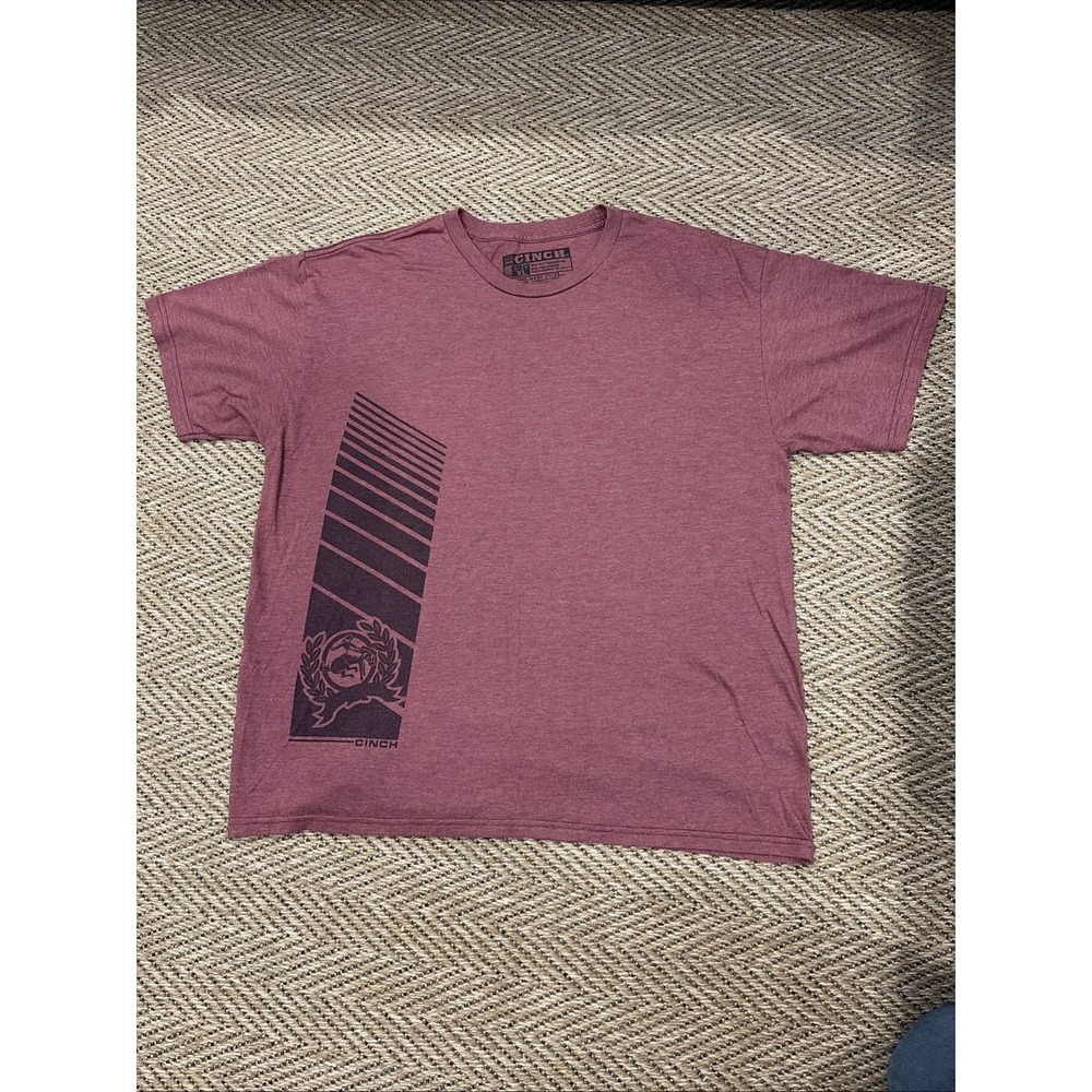 Cinch Authentic Classic Western Brand Maroon T-Shirt Mens  XL